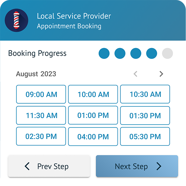 Mobile Booking Widget Screenshot